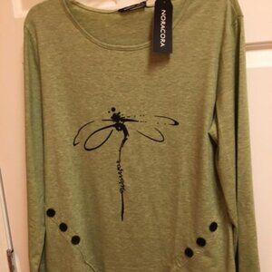 Noracora long sleeve dragonfly top - NWT